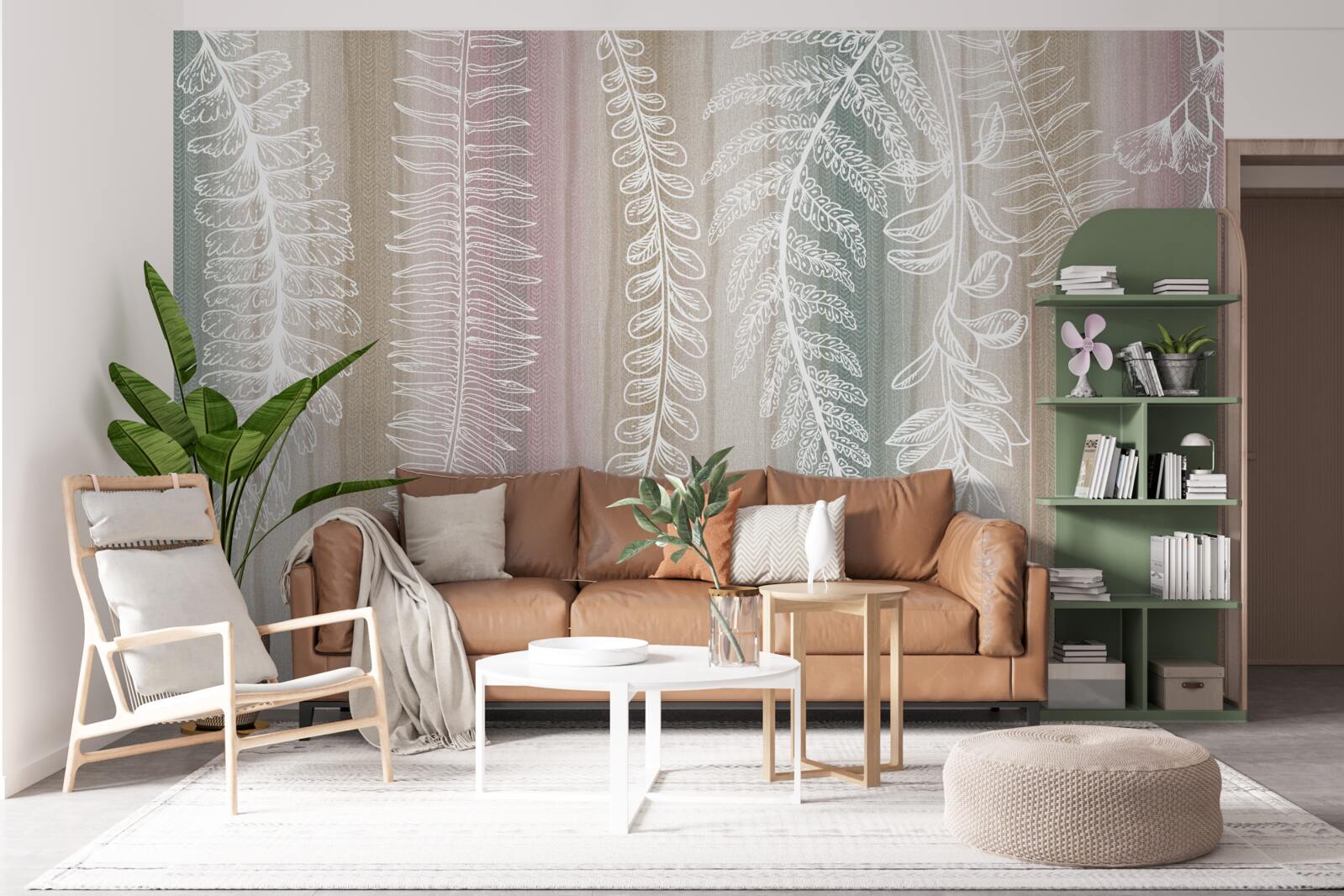 Fototapeta liście są białe z abstrakcyjnym wzorem