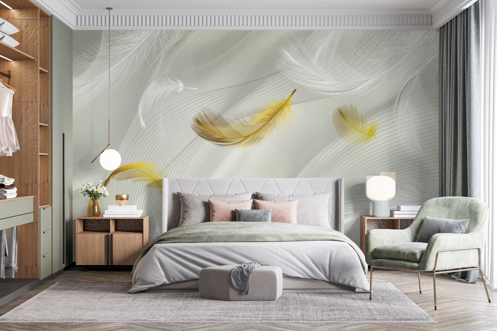 Fototapeta złote skrzydła w locie