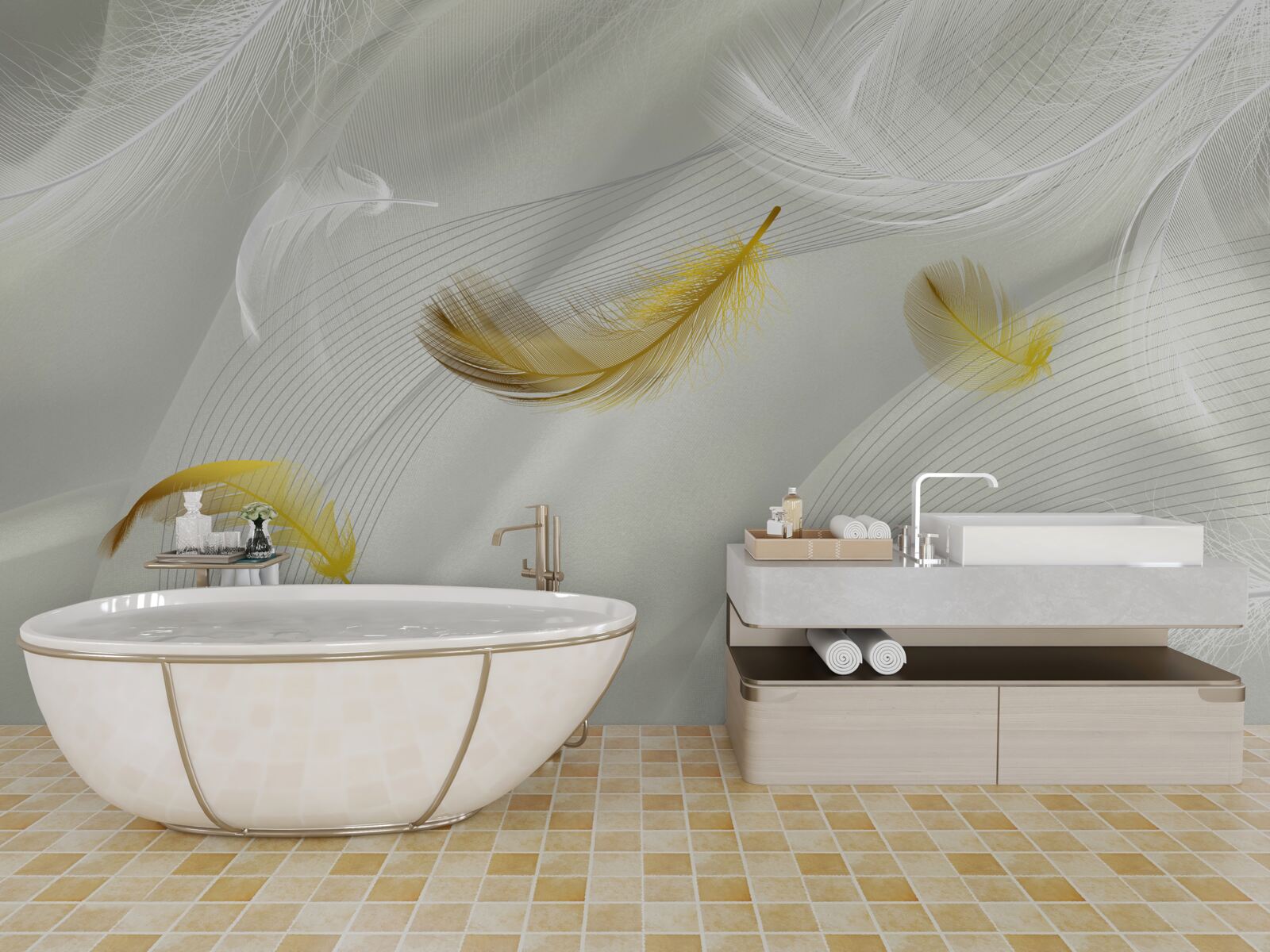 Fototapeta złote skrzydła w locie