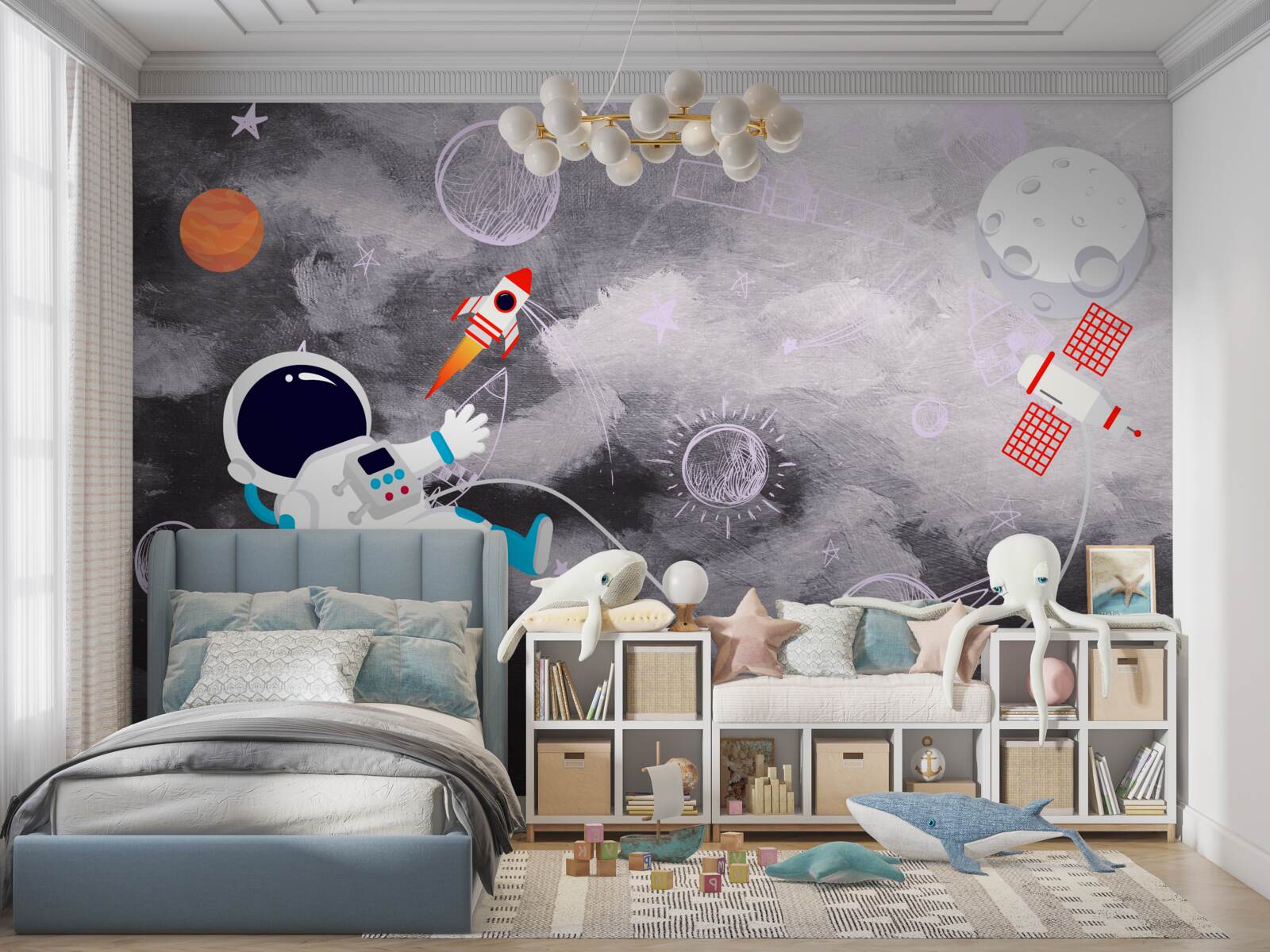 Fototapeta astronauta w przestrzeni pozbawionej powietrza