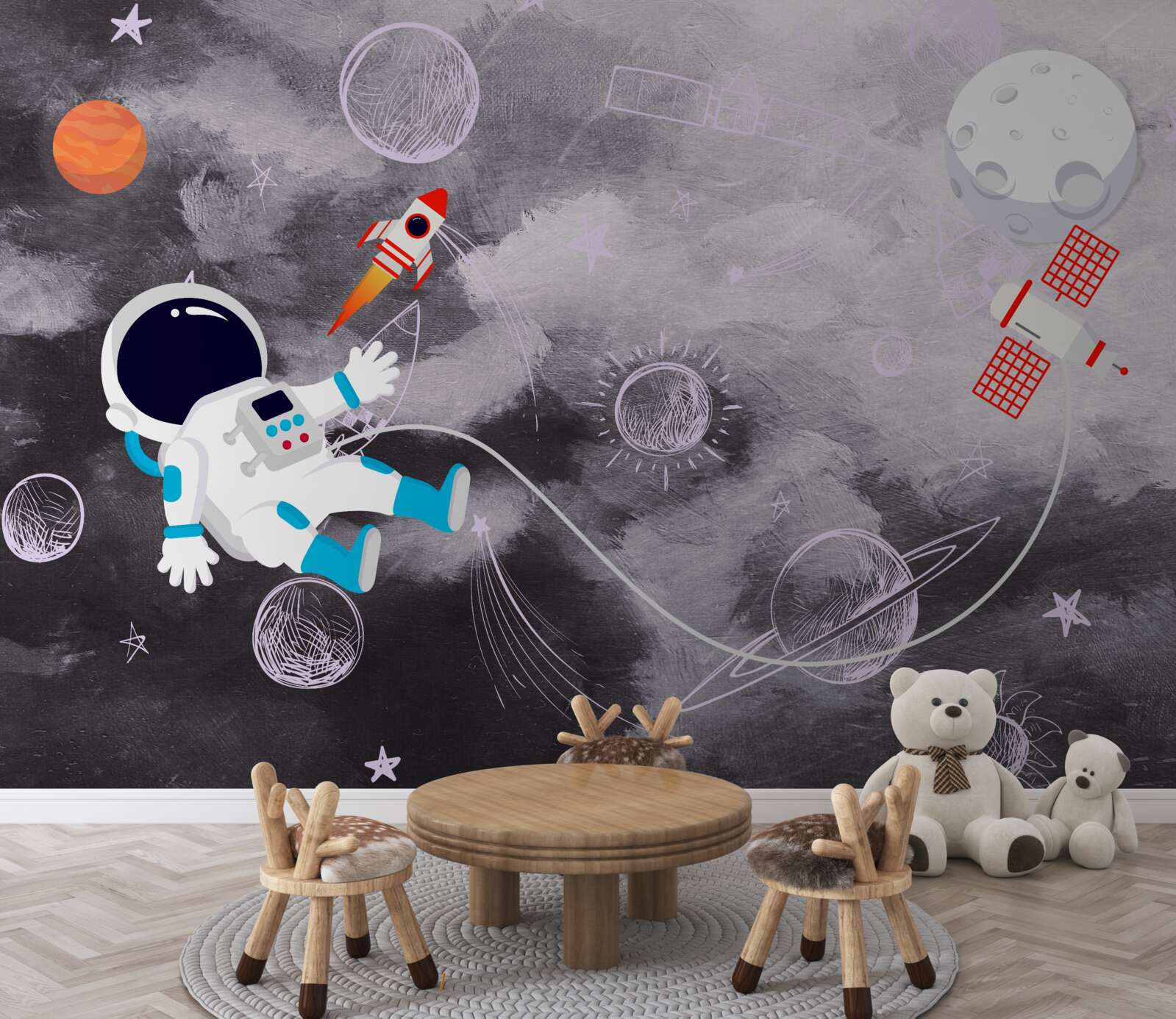 Fototapeta astronauta w przestrzeni pozbawionej powietrza