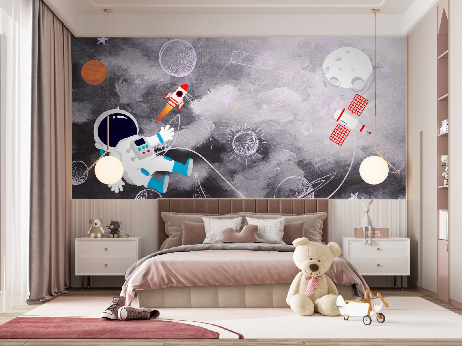 Fototapeta astronauta w przestrzeni pozbawionej powietrza