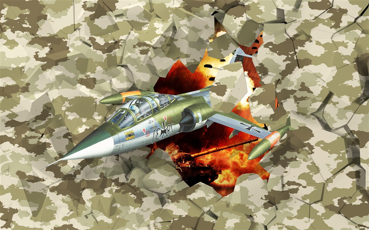 Fototapeta samolot pokonuje przeszkodę