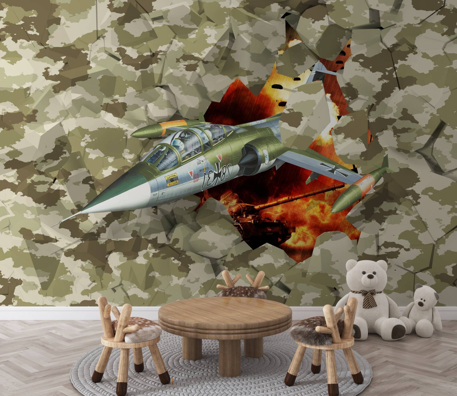 Fototapeta samolot pokonuje przeszkodę