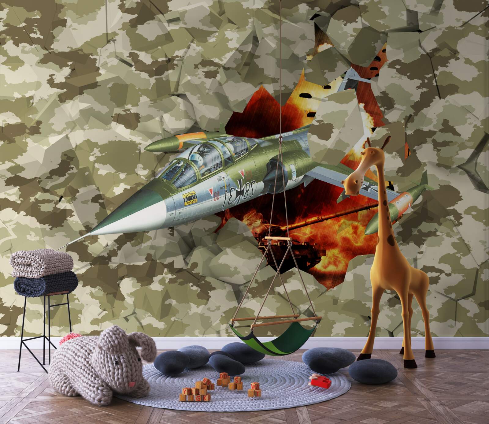 Fototapeta samolot pokonuje przeszkodę