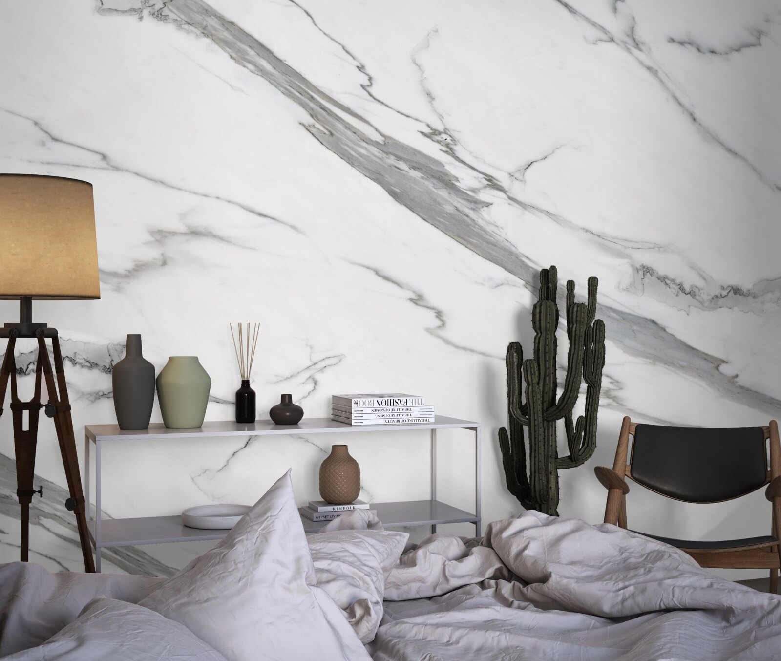 Fototapeta biały marmur z szarymi wzorami