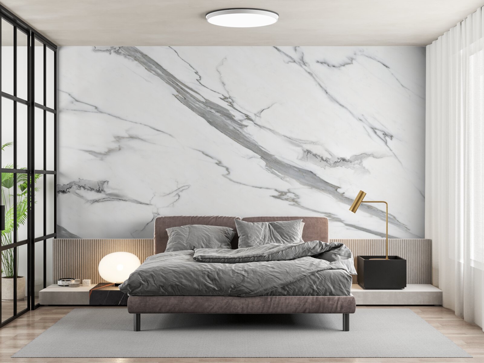 Fototapeta biały marmur z szarymi wzorami