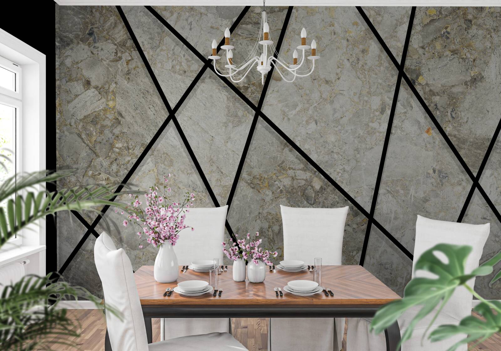 Fototapeta marmur z czarnymi żyłkami