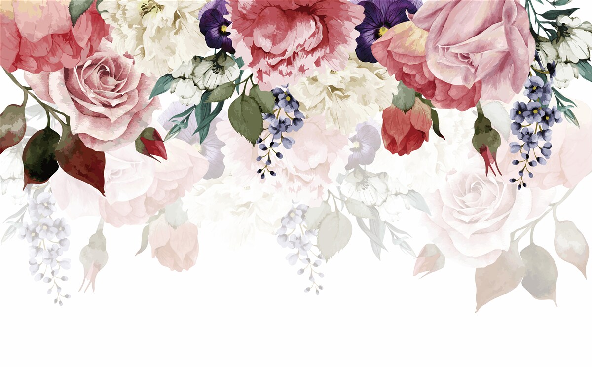 Fototapeta skład spadających kwiatów