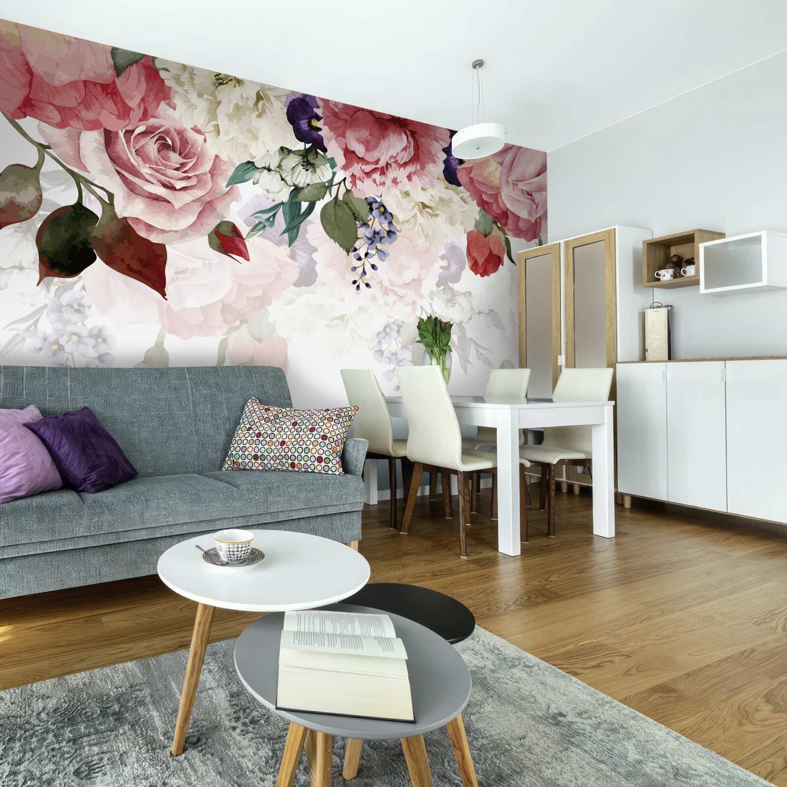 Fototapeta skład spadających kwiatów