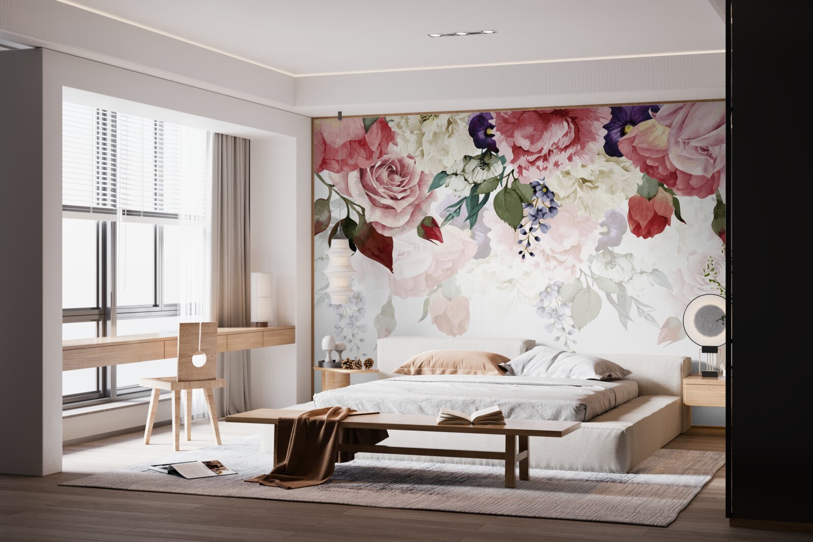 Fototapeta skład spadających kwiatów