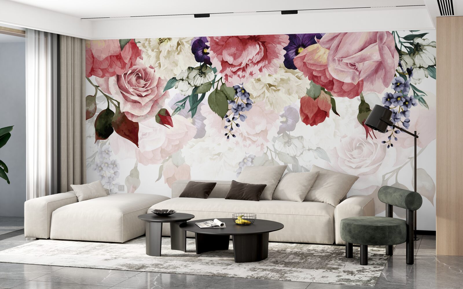 Fototapeta skład spadających kwiatów