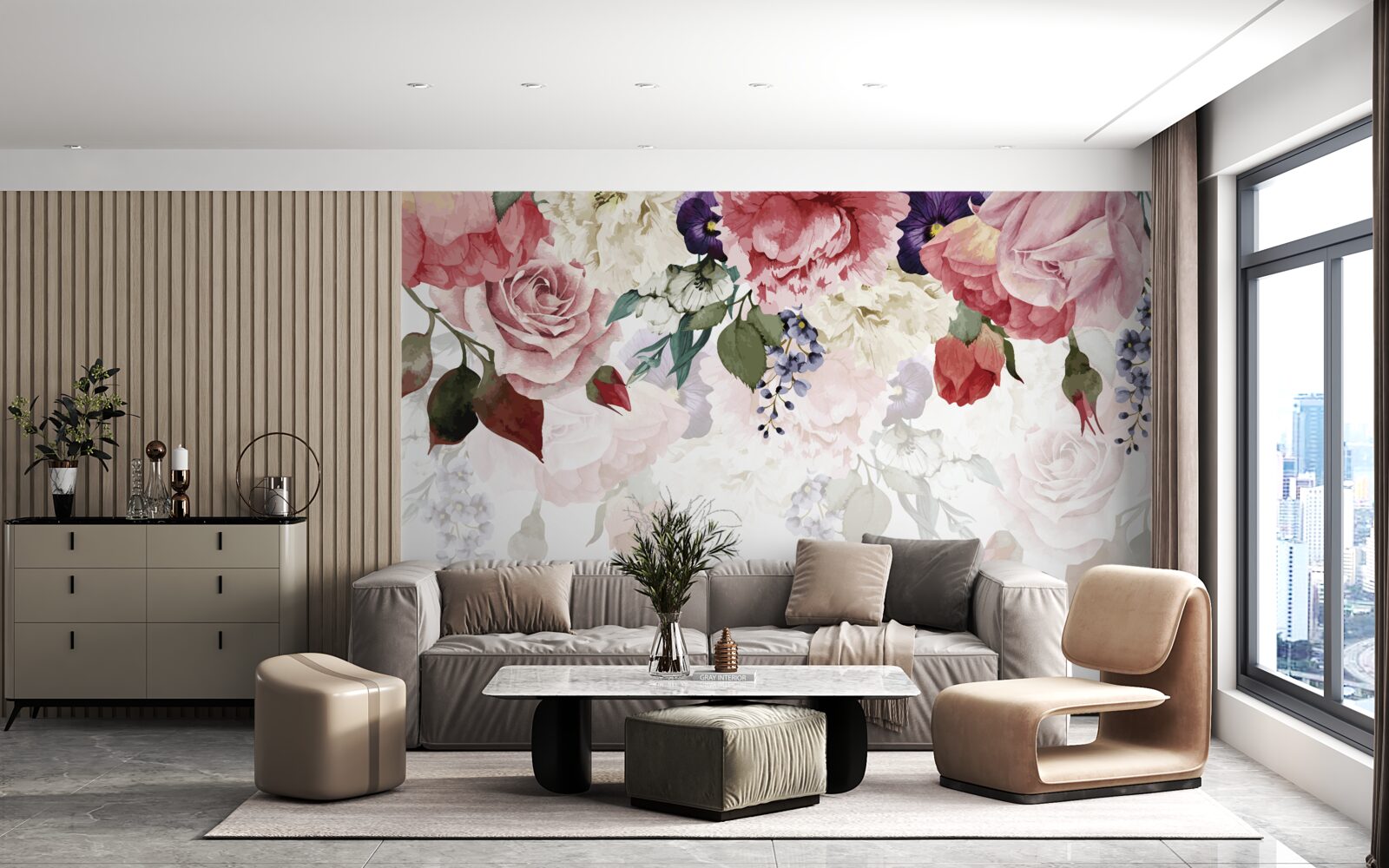 Fototapeta skład spadających kwiatów