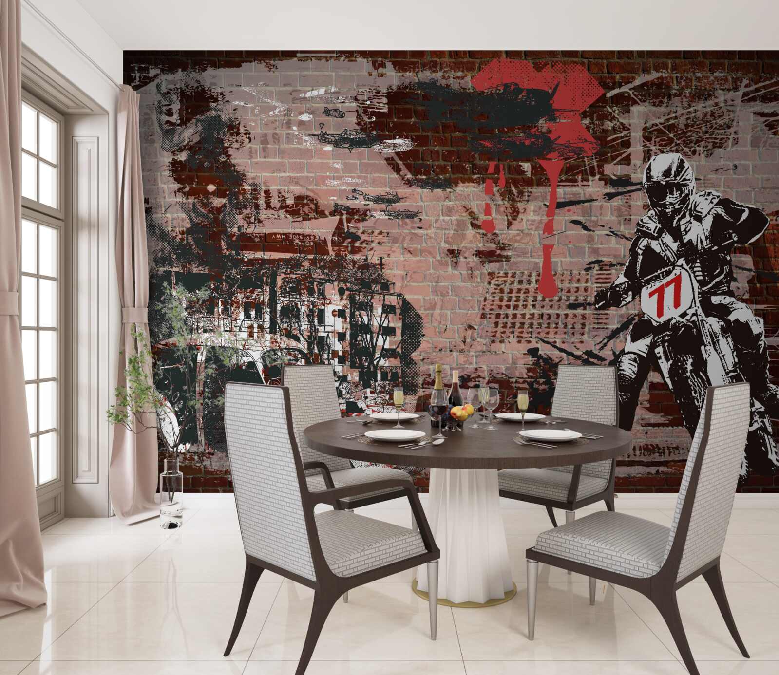 Fototapeta rowerzysta na motocyklu