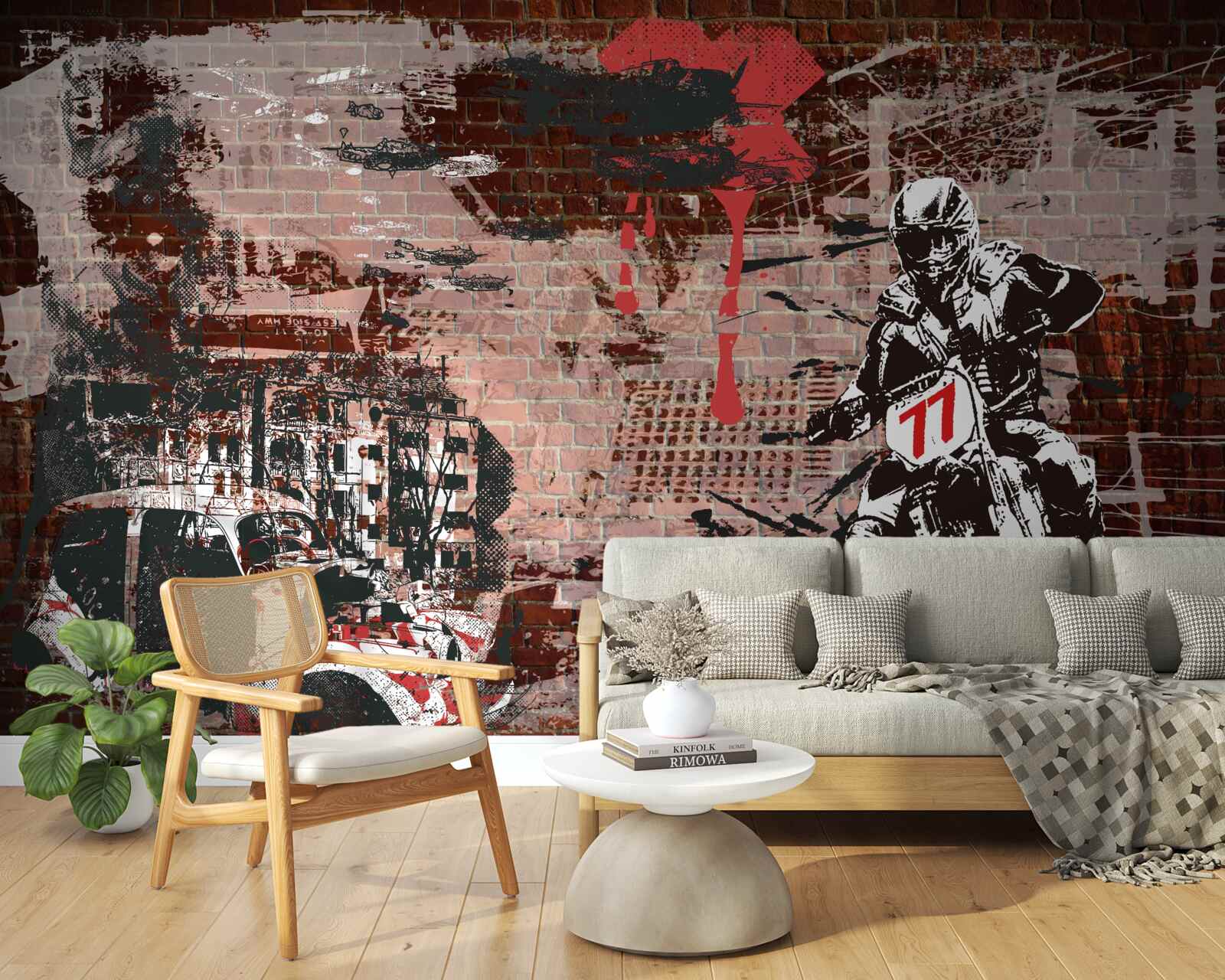 Fototapeta rowerzysta na motocyklu