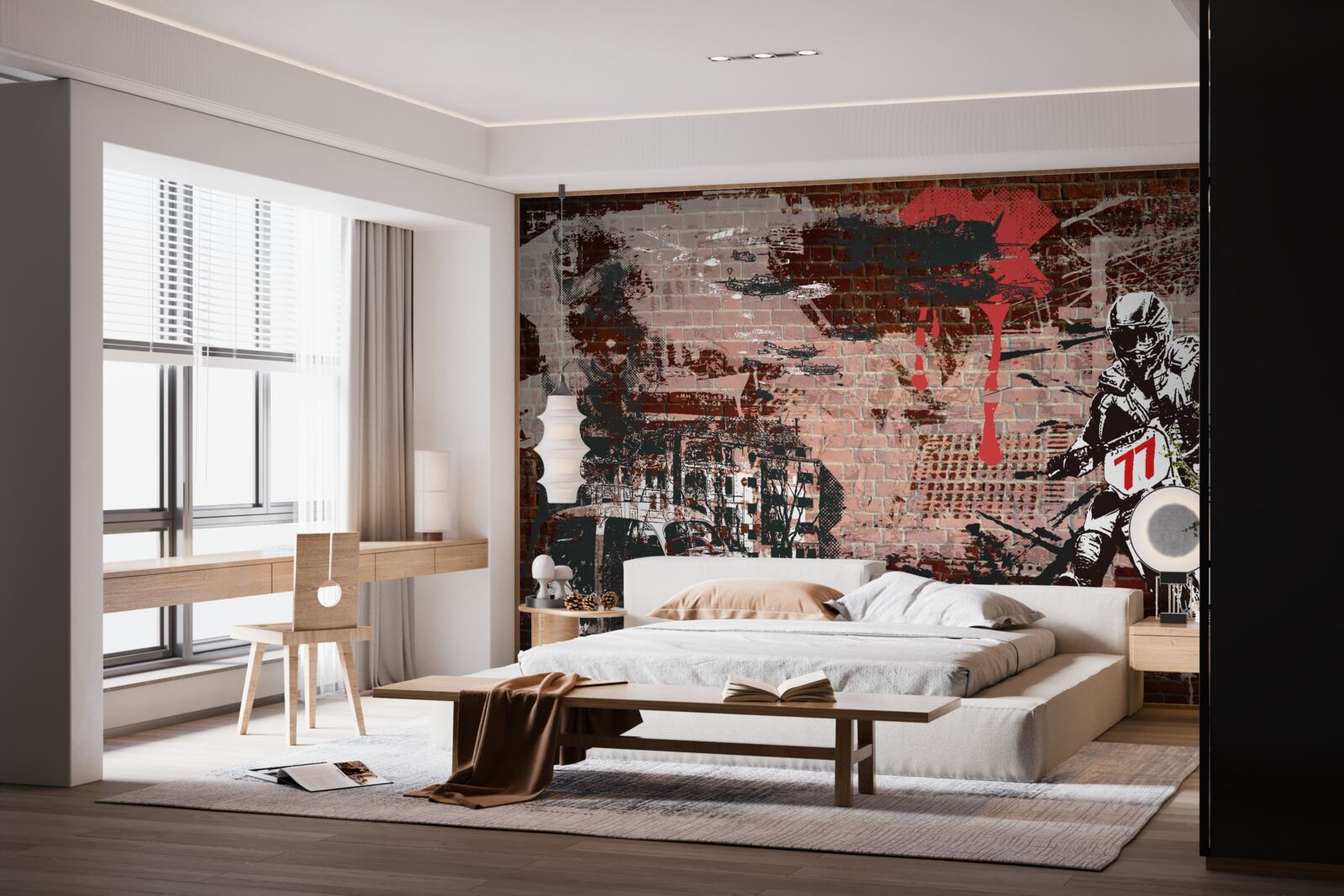 Fototapeta rowerzysta na motocyklu