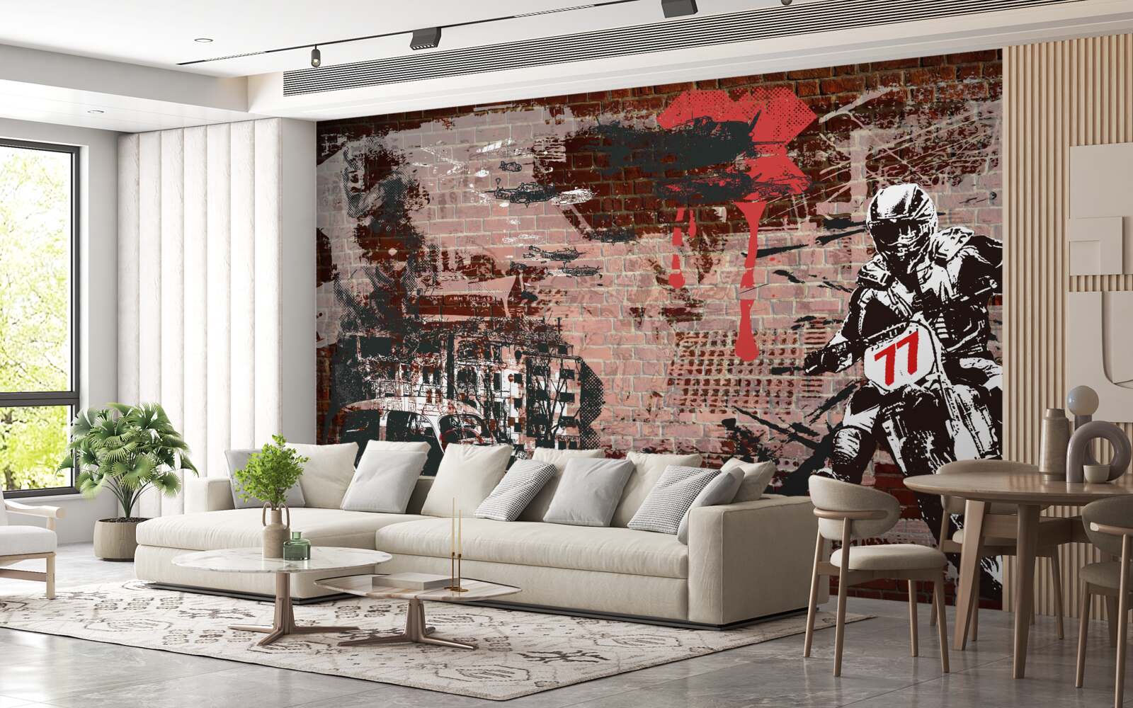 Fototapeta rowerzysta na motocyklu