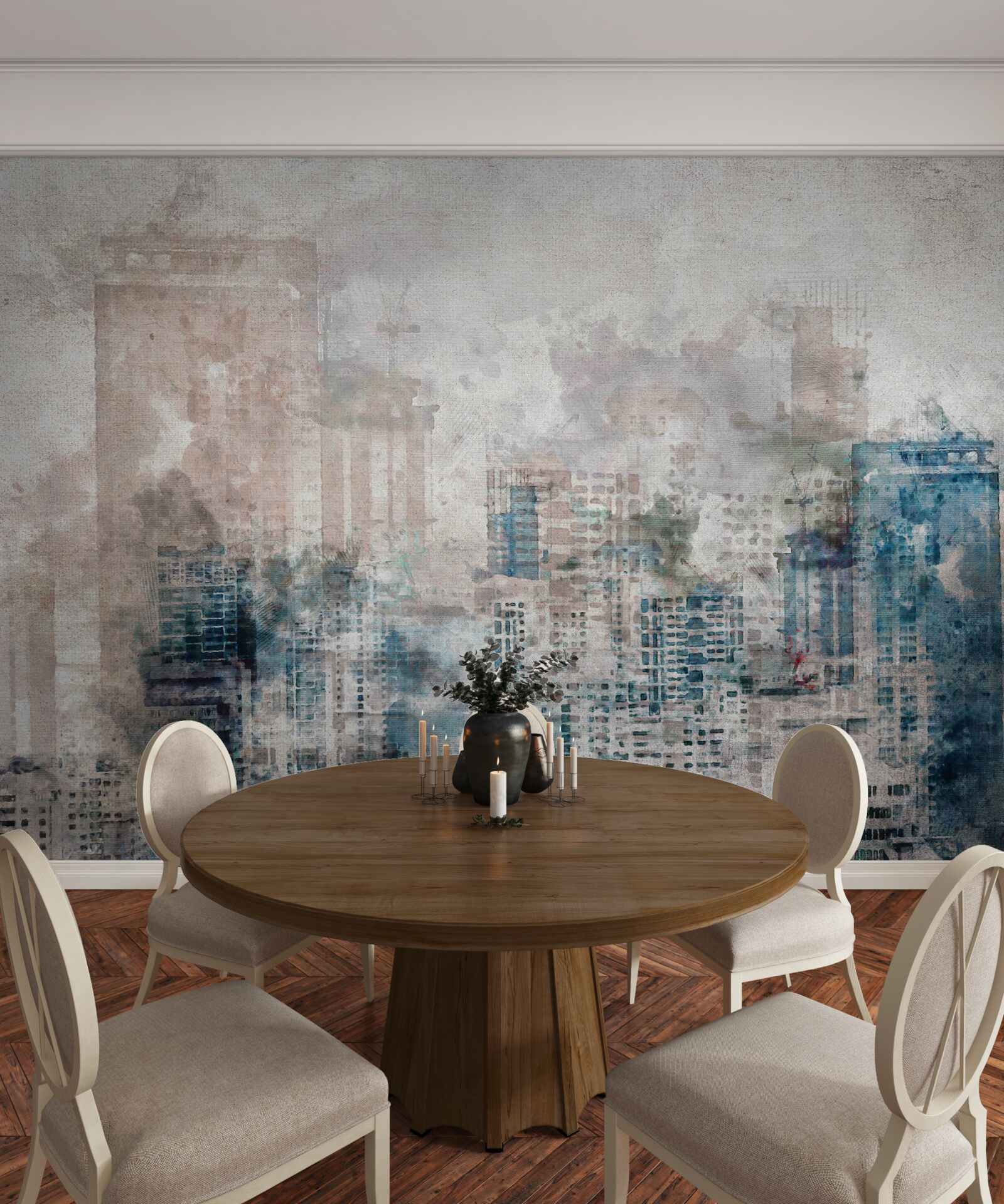 Fototapeta mgliste ulice nowoczesnego dużego miasta