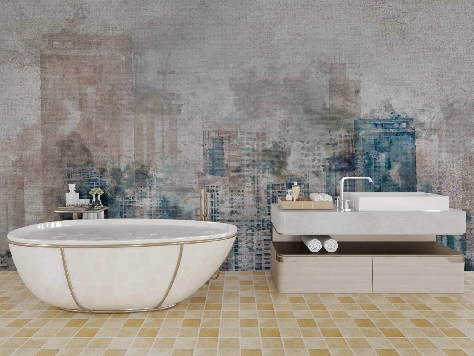 Fototapeta mgliste ulice nowoczesnego dużego miasta