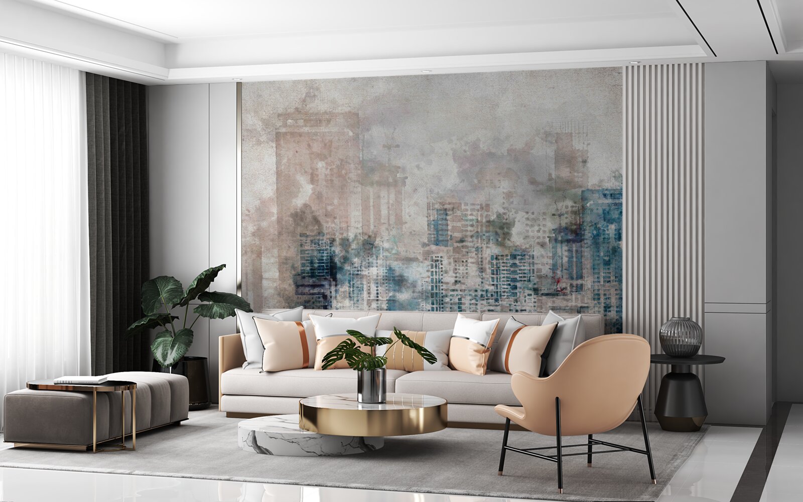 Fototapeta mgliste ulice nowoczesnego dużego miasta