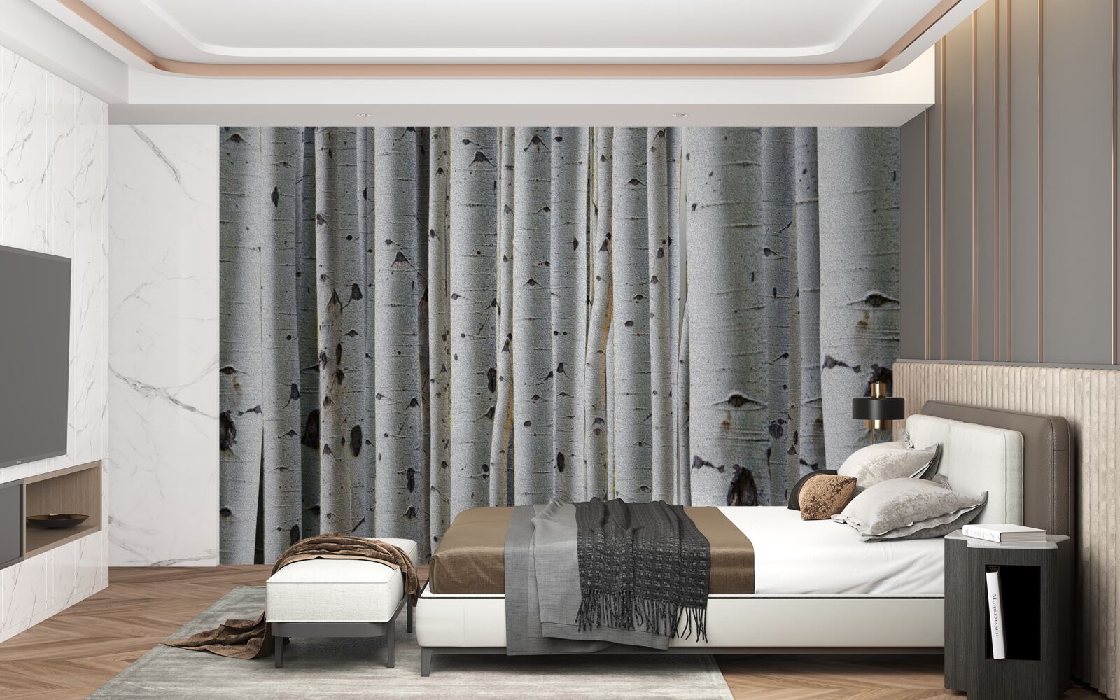 Fototapeta brzozowy las