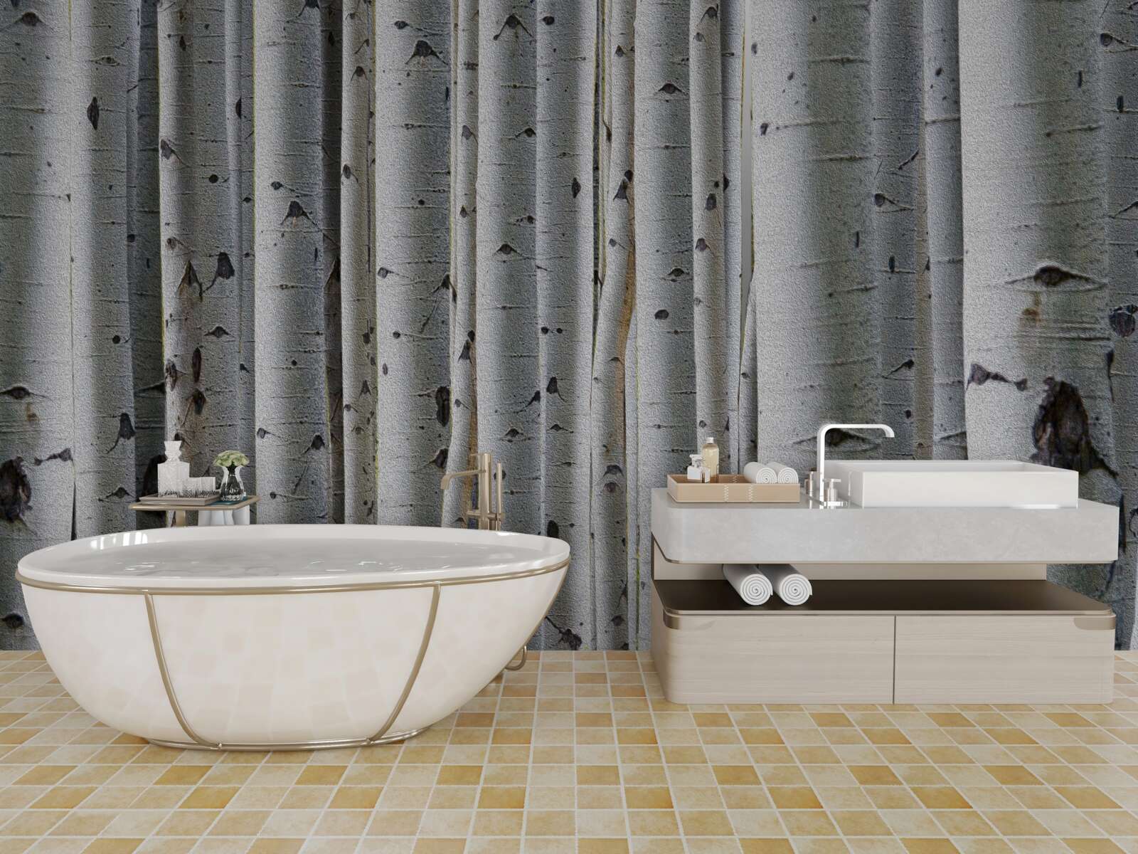 Fototapeta brzozowy las