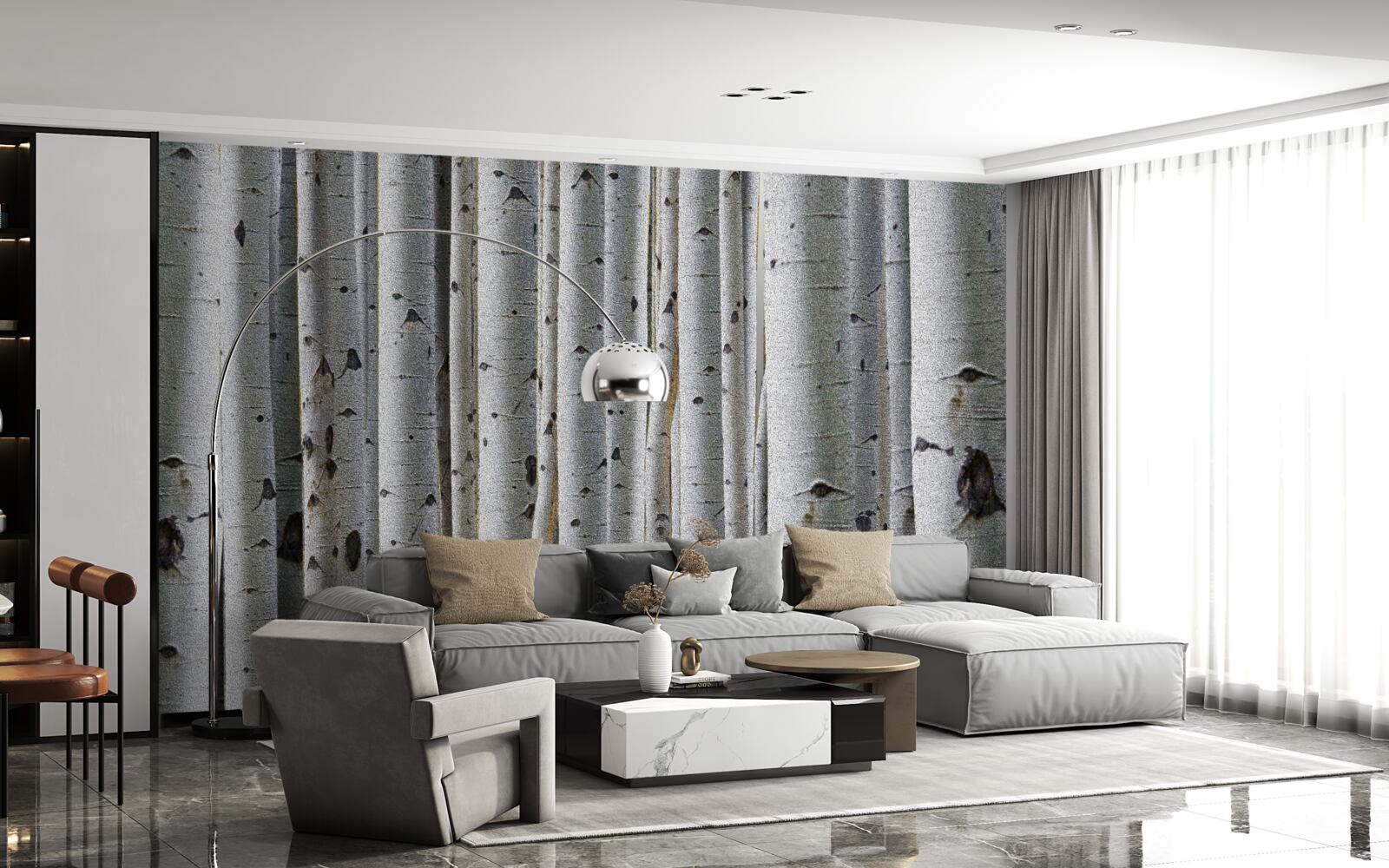 Fototapeta brzozowy las