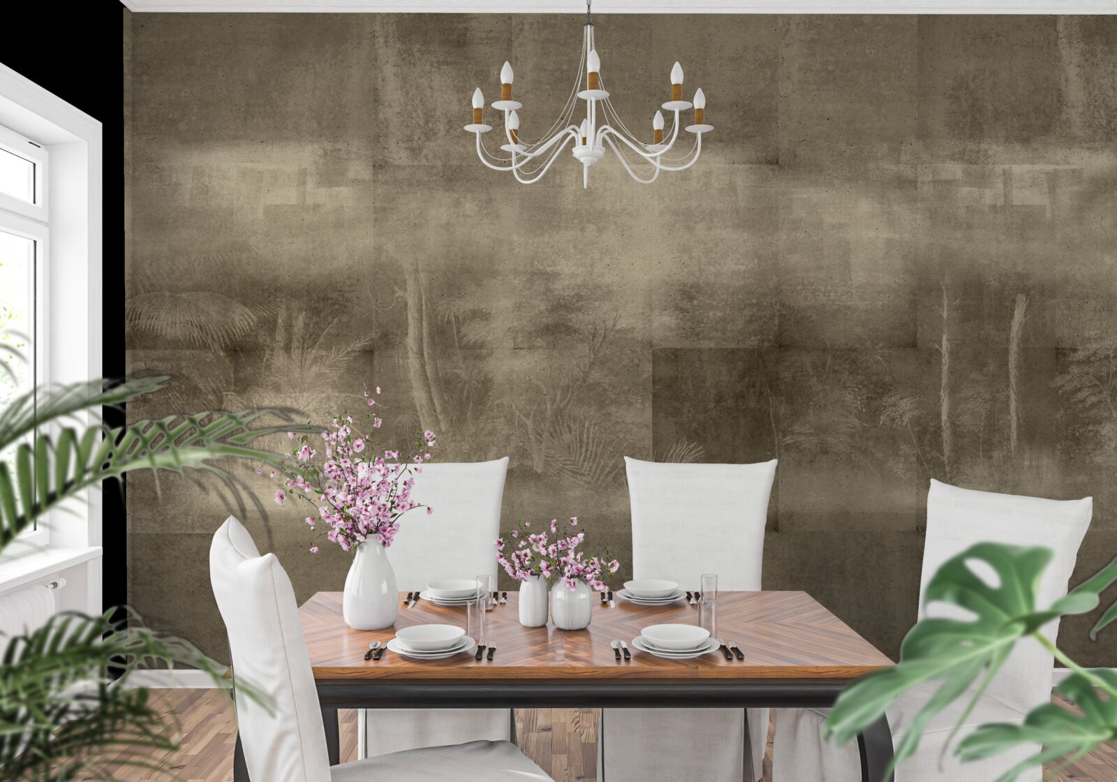 Fototapeta sepiowy deszcz w nocy