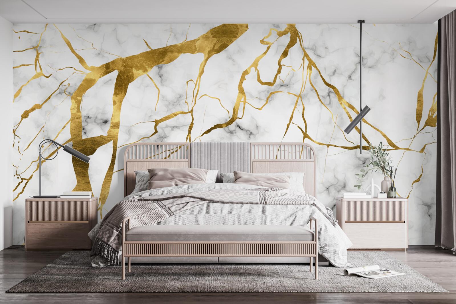 Fototapeta nocne niebo rozświetla błyskawica