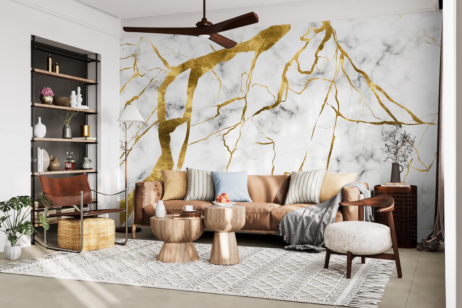 Fototapeta nocne niebo rozświetla błyskawica