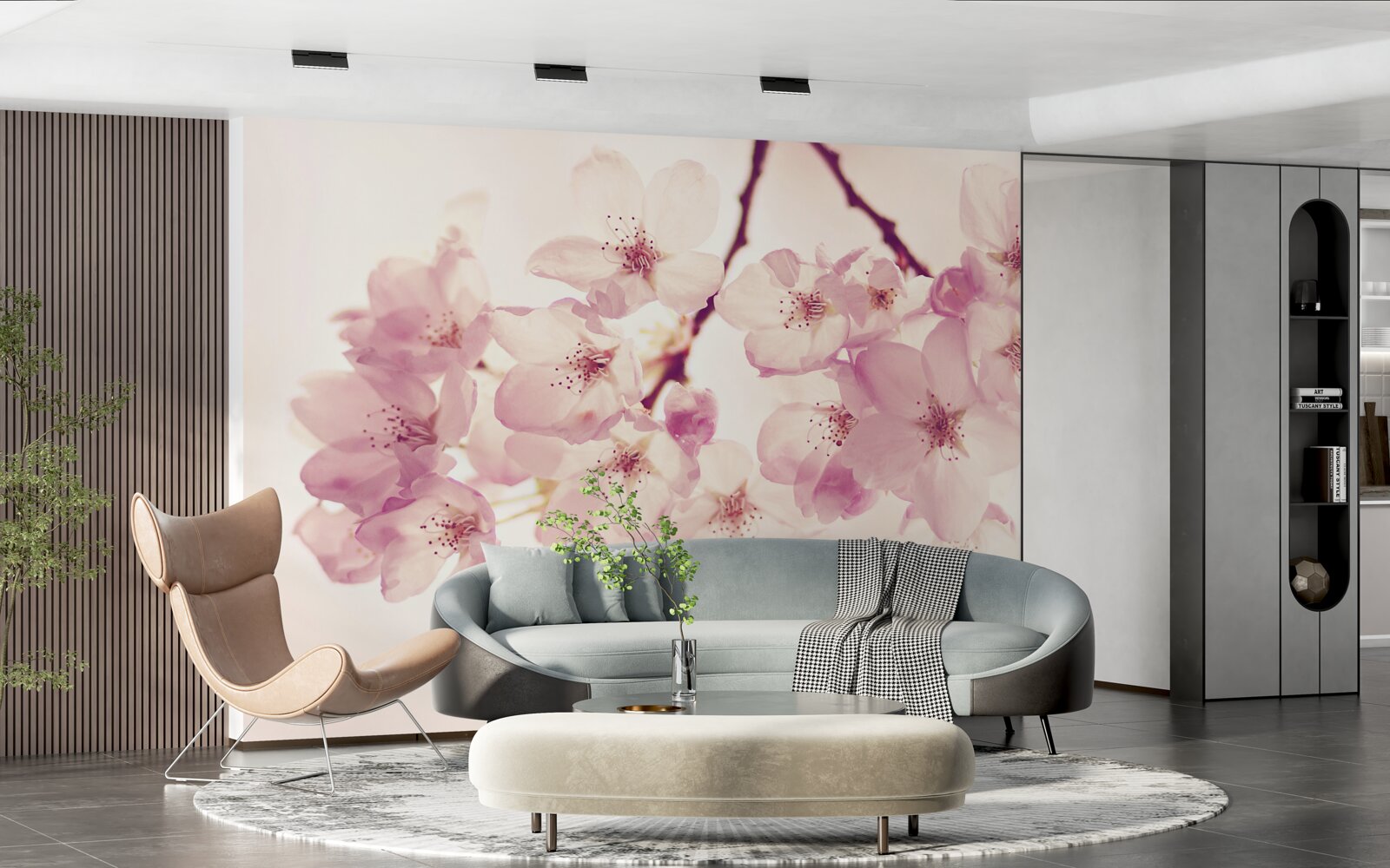 Fototapeta kwiaty dzikiej wiśni, pełne delikatności