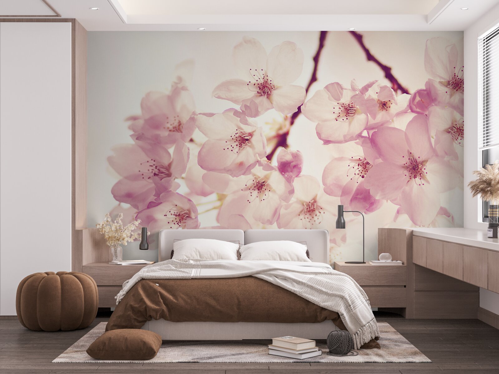 Fototapeta kwiaty dzikiej wiśni, pełne delikatności