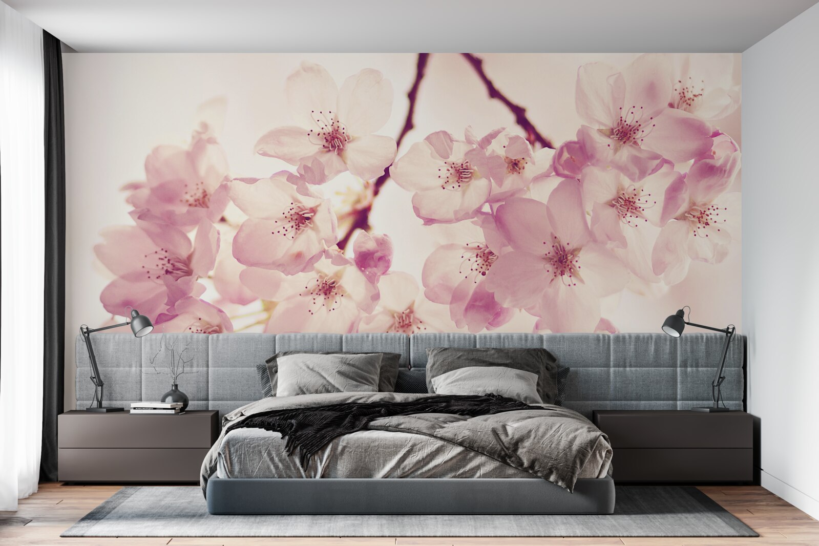 Fototapeta kwiaty dzikiej wiśni, pełne delikatności