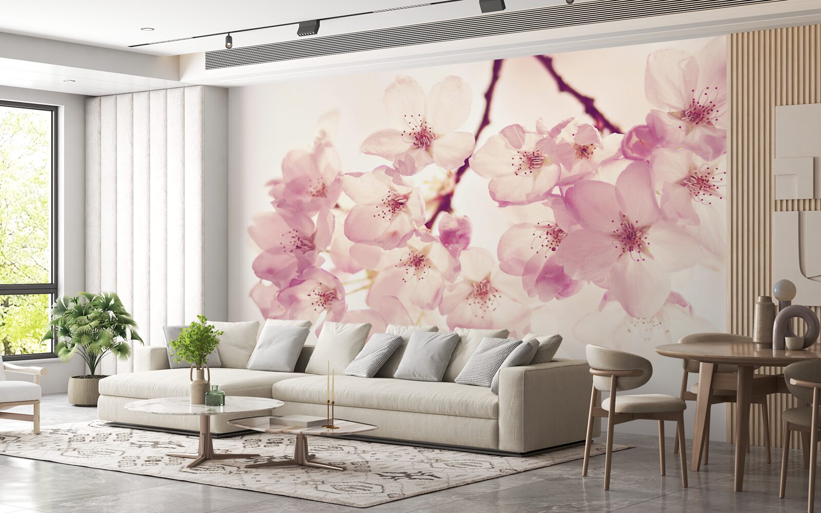 Fototapeta kwiaty dzikiej wiśni, pełne delikatności