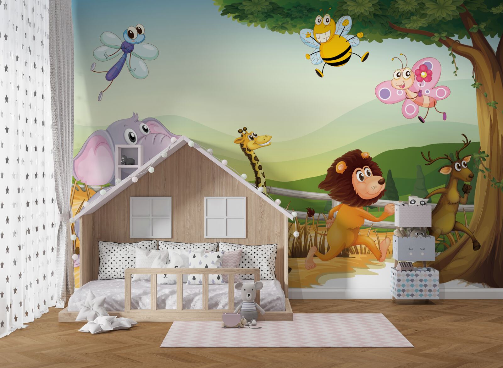 Fototapeta zwierzęta biegają po polu