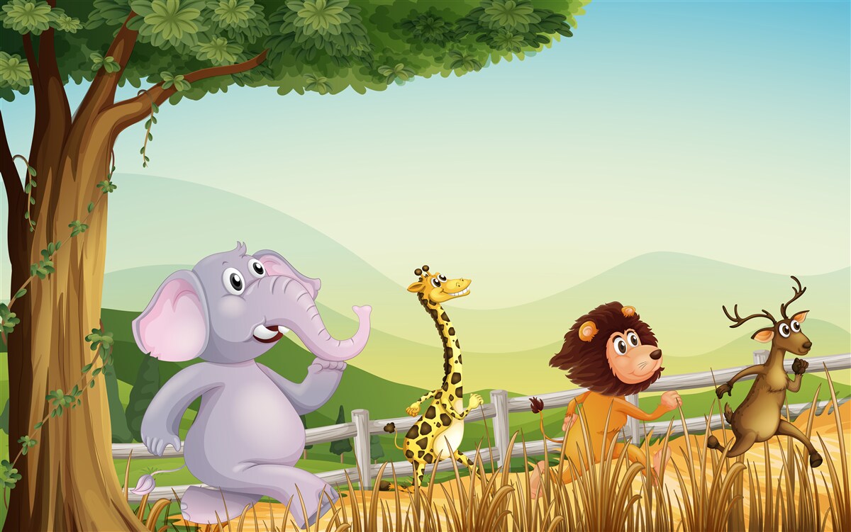 Fototapeta zwierzęta dziecięce w biegu