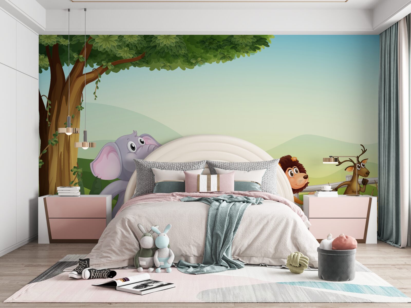 Fototapeta zwierzęta dziecięce w biegu