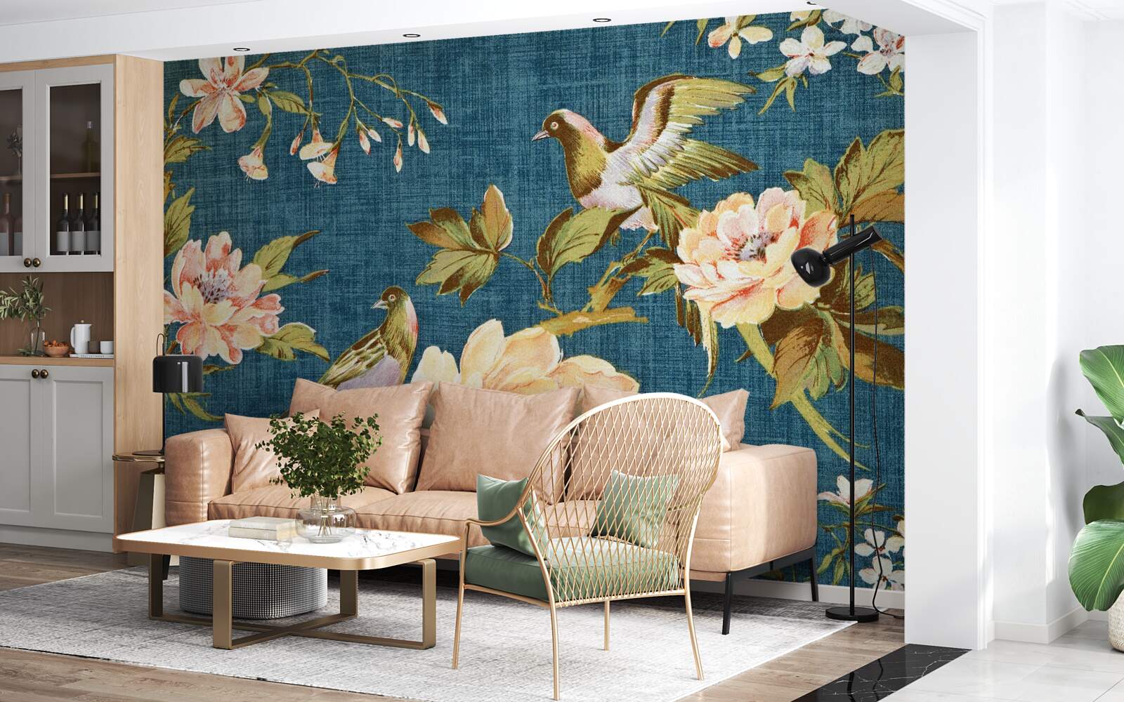 Fototapeta dwie papugi wśród róż