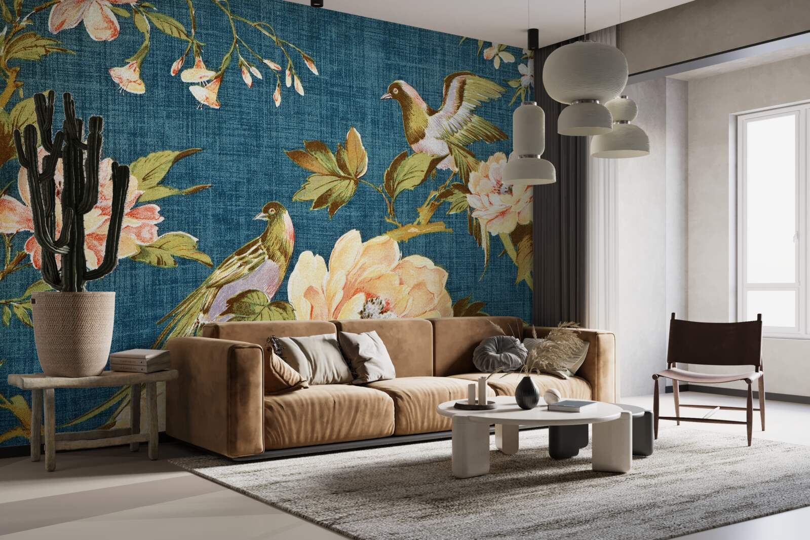 Fototapeta dwie papugi wśród róż