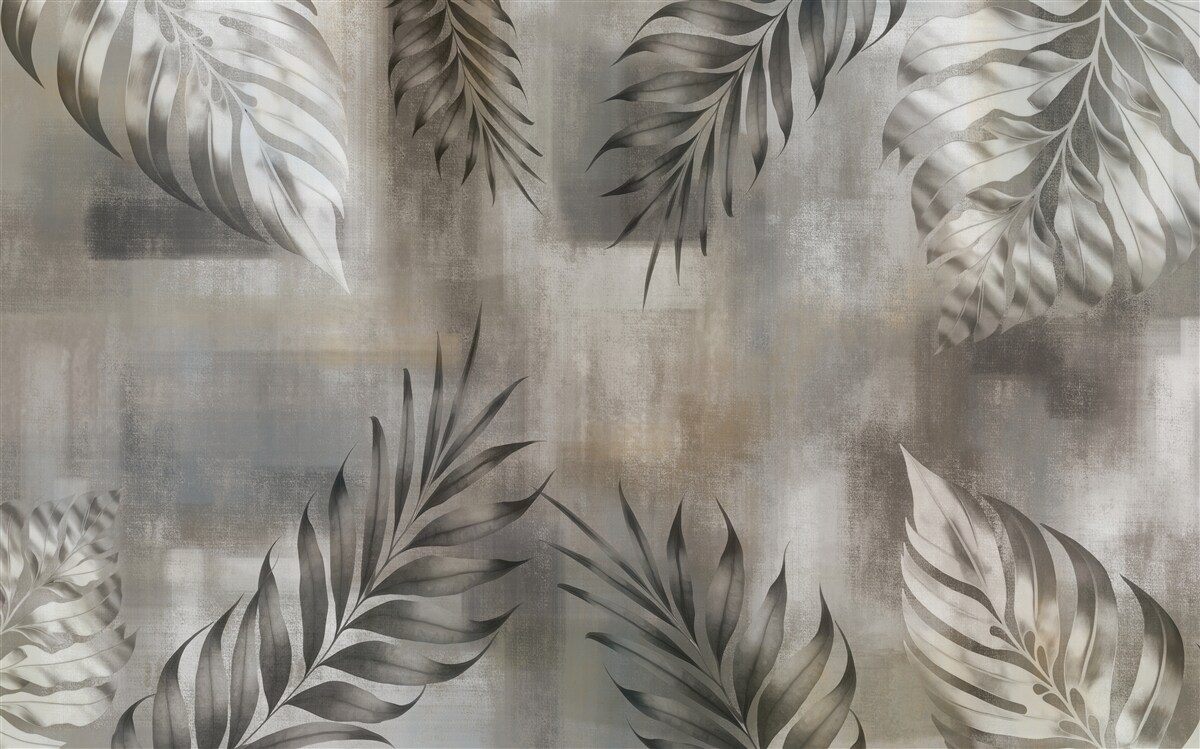 Fototapeta liście monstery w czerni i bieli