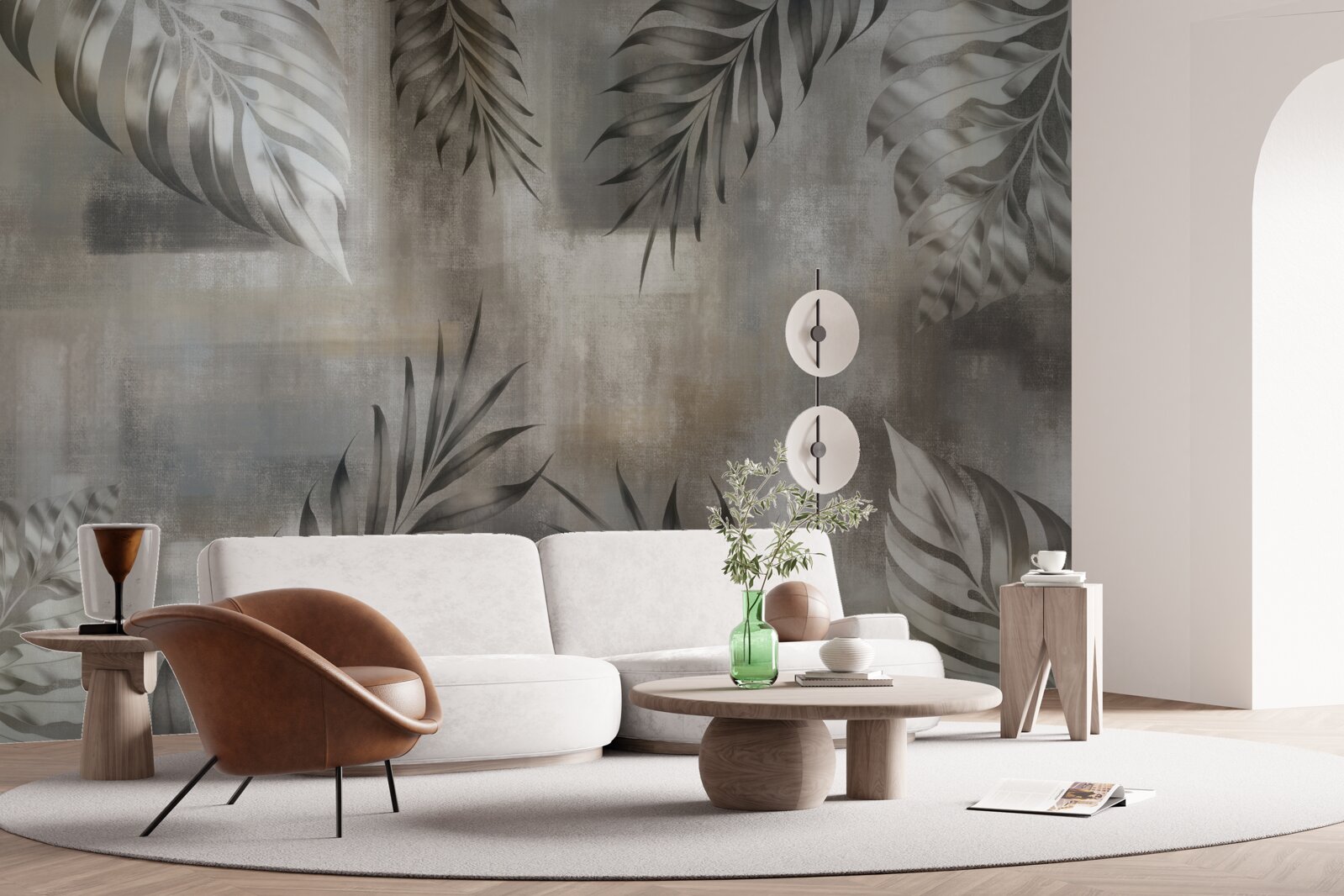 Fototapeta liście monstery w czerni i bieli