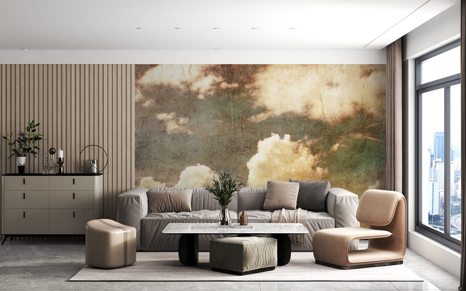 Fototapeta chmury pełne jesiennego deszczu