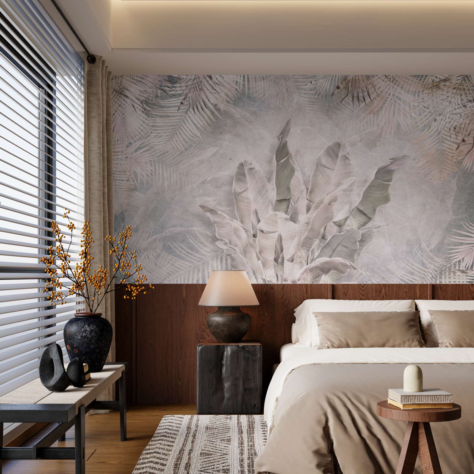 Fototapeta kompozycja z liśćmi tropikalnymi