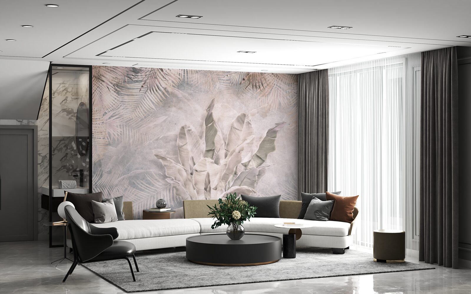 Fototapeta kompozycja z liśćmi tropikalnymi