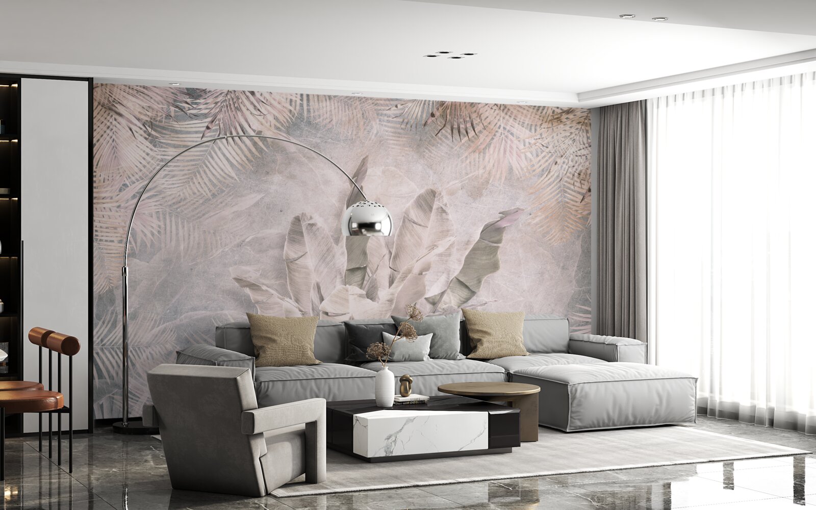 Fototapeta kompozycja z liśćmi tropikalnymi