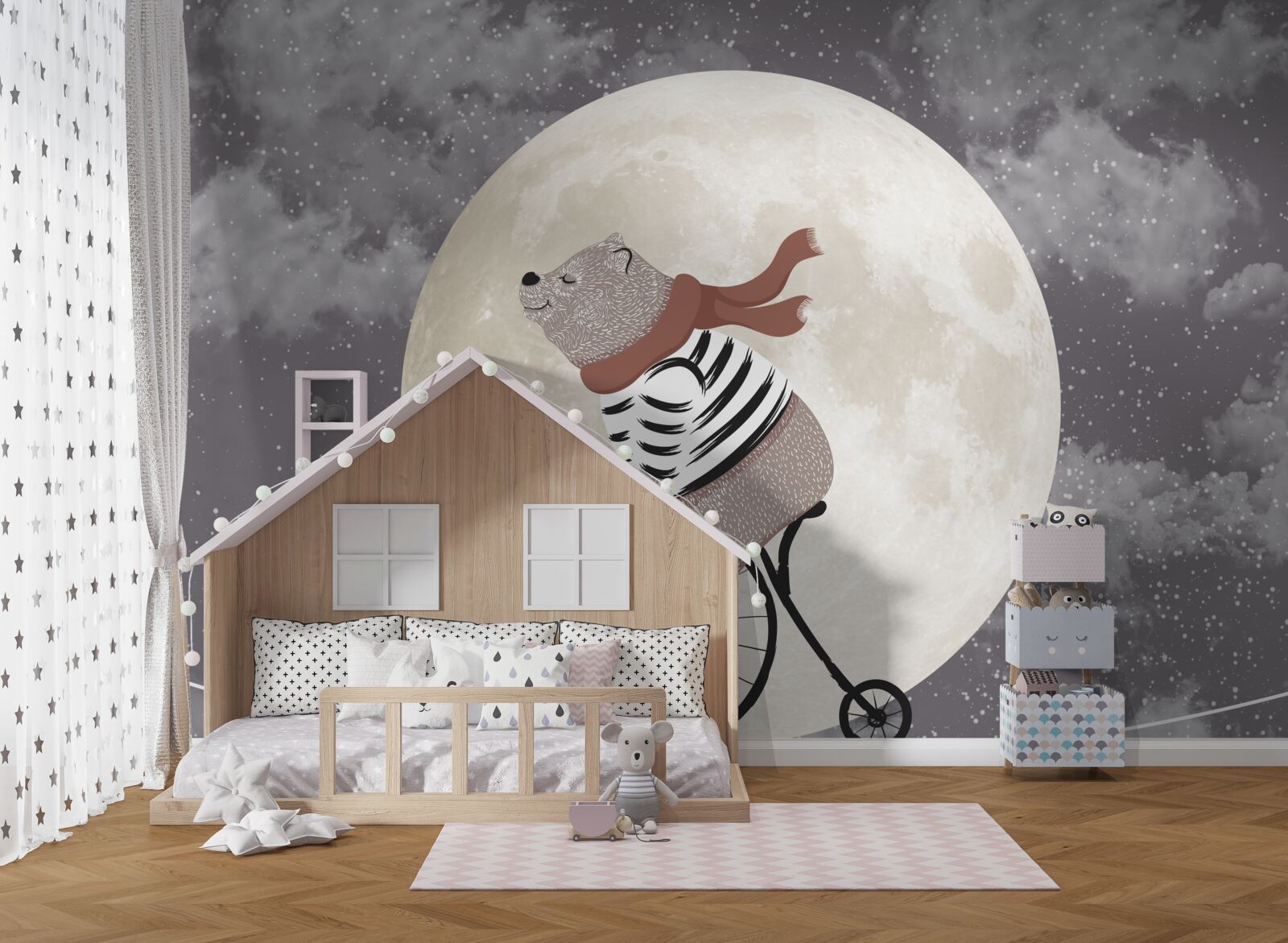 Fototapeta panda cyrkowa na rowerze