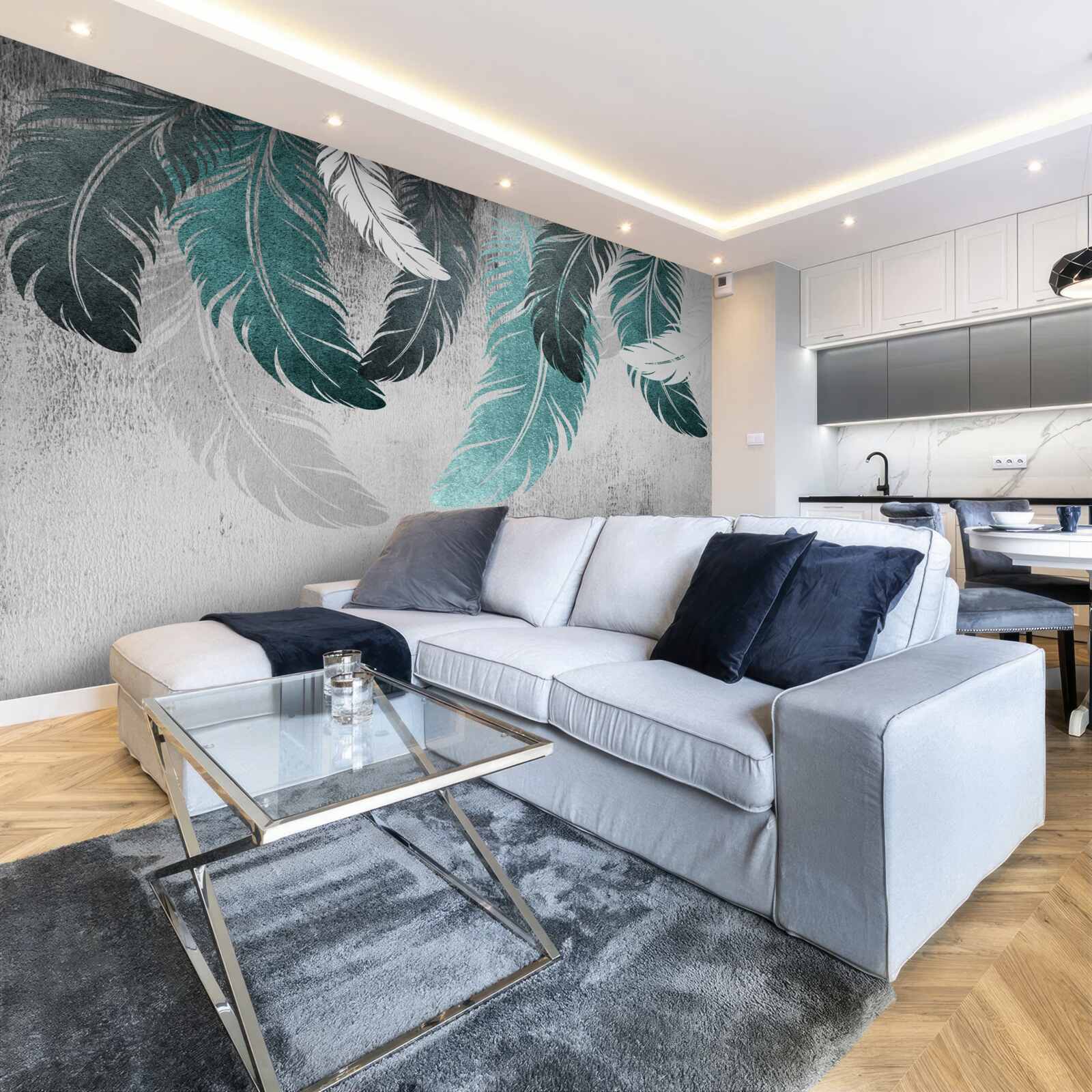 Fototapeta odpadają duże pierzaste liście