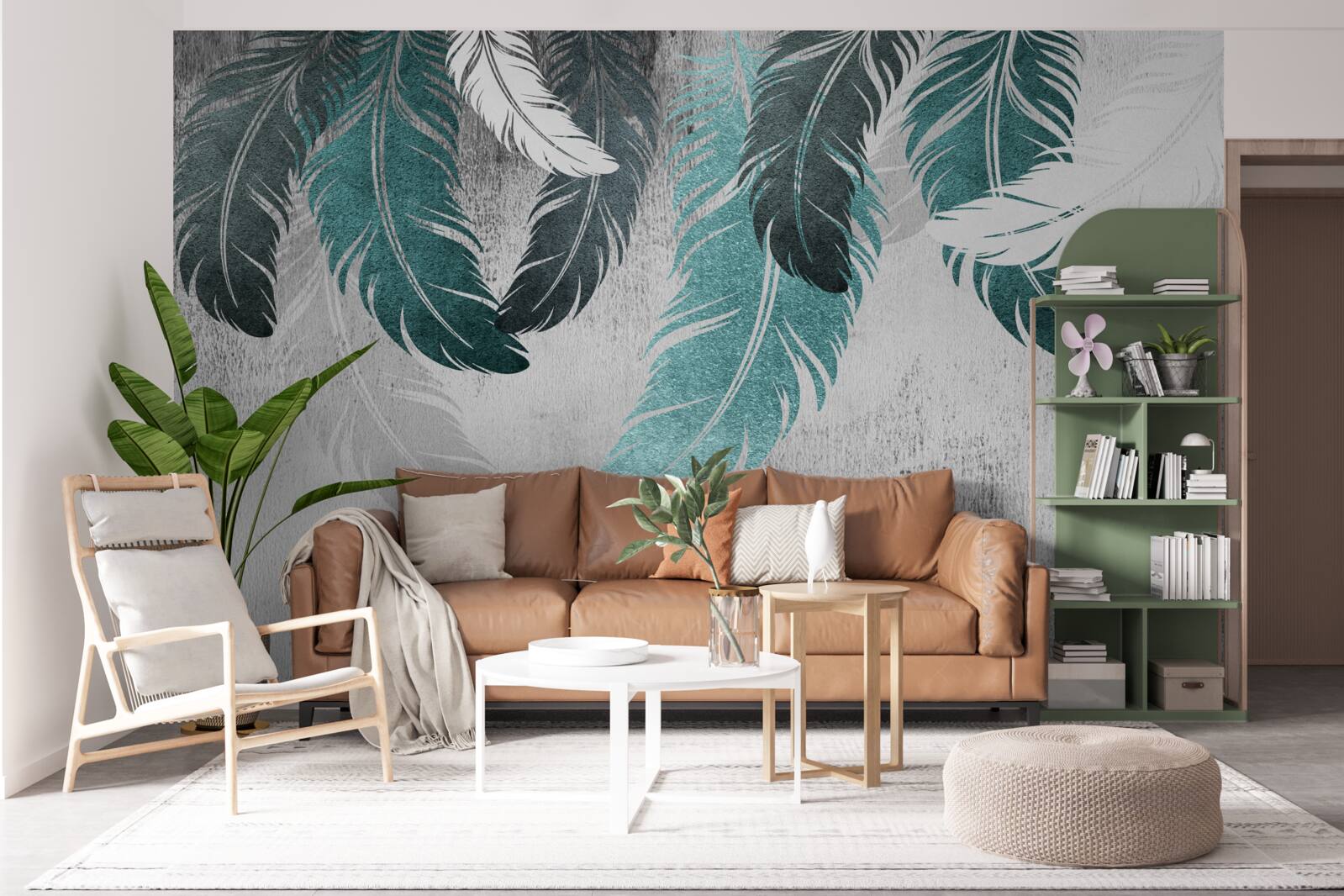 Fototapeta odpadają duże pierzaste liście