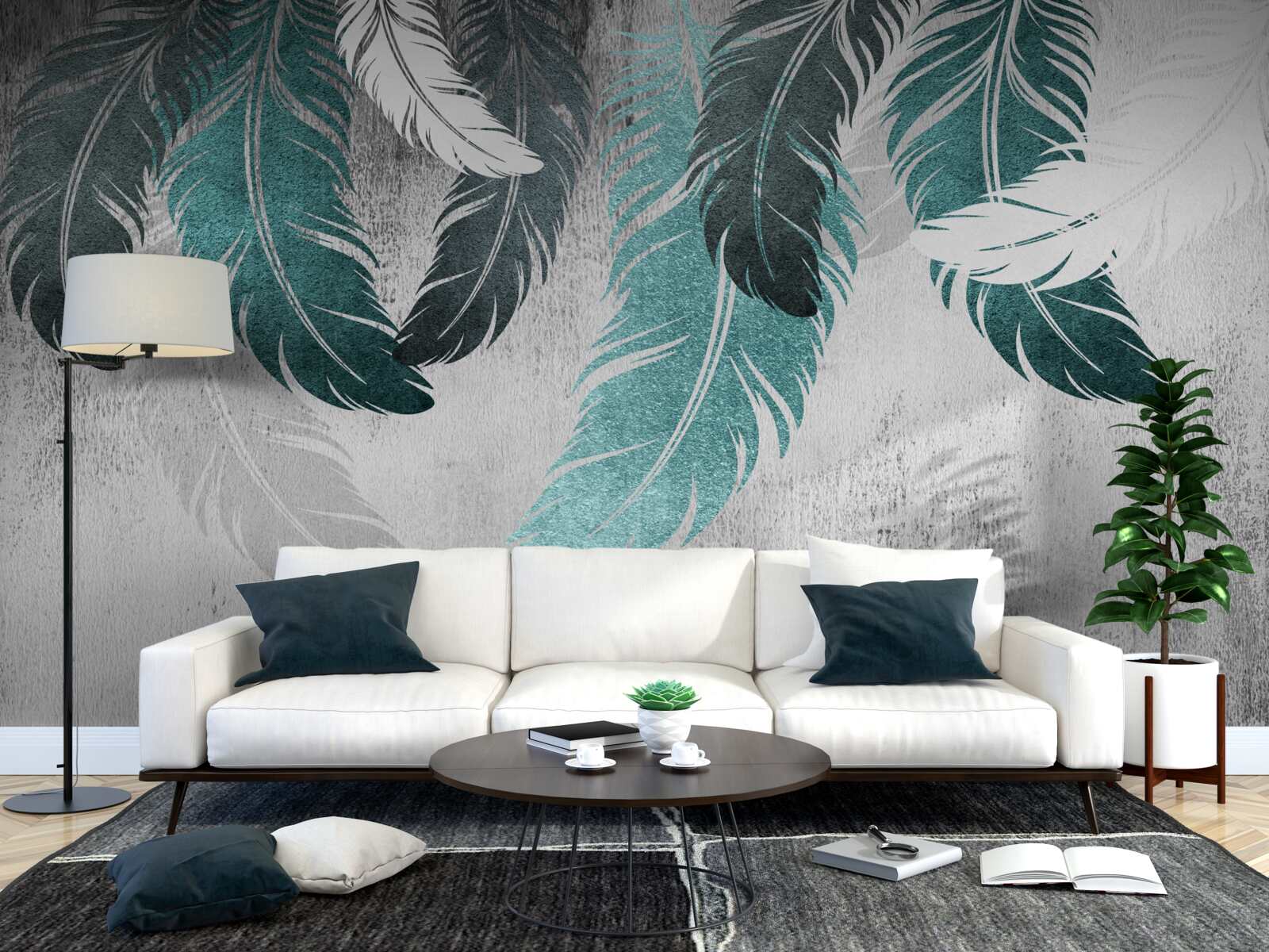 Fototapeta odpadają duże pierzaste liście