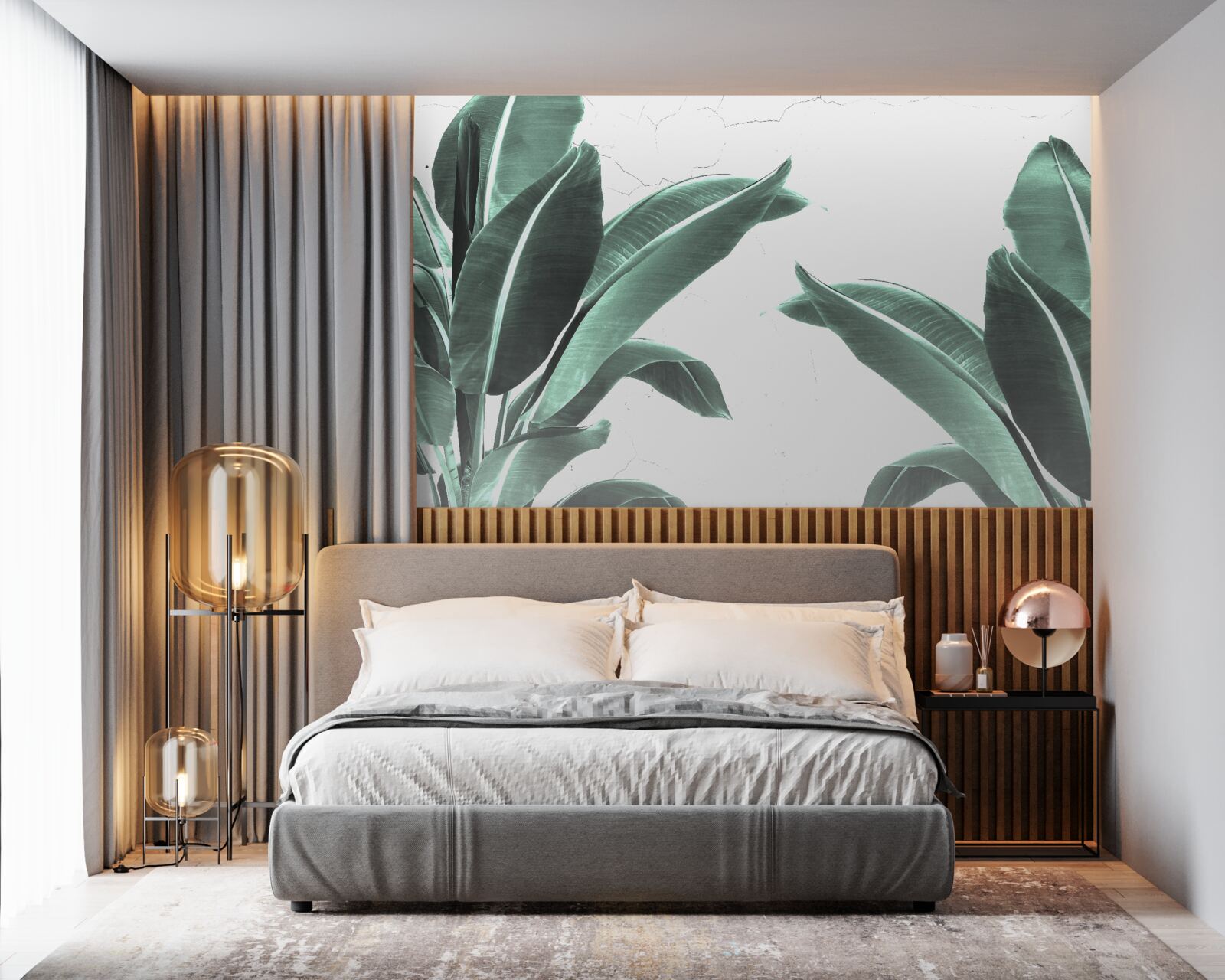 Fototapeta duże zielone liście palmowe